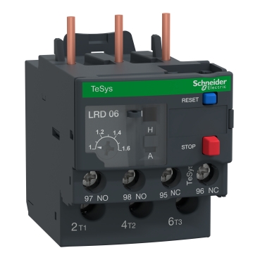 TeSys Deca overload relays Schneider Electric Thermal relays, coordinated with TeSys D contactors and circuit-breakers, to protect motors up to 150 A (75 kW / 400 V) from overloads