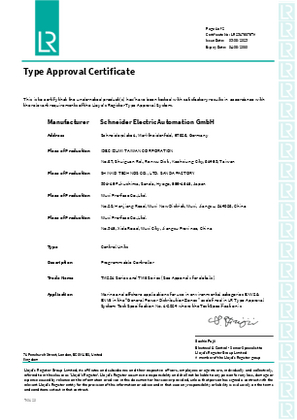 Modicon TM221 Certificate LR Marine
