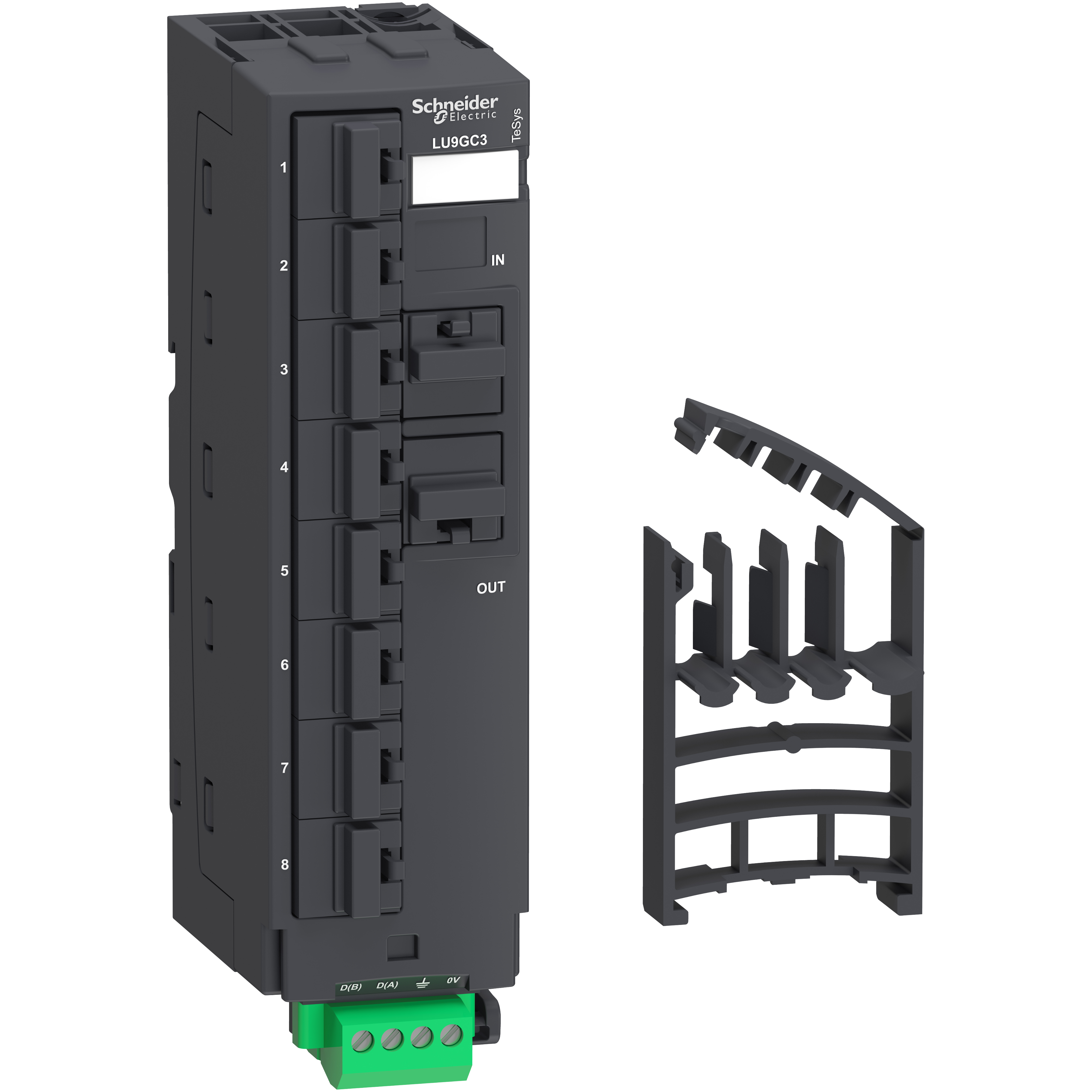 Modbus hub, TeSys Ultra, 10 RJ45 and 1 screw terminal block