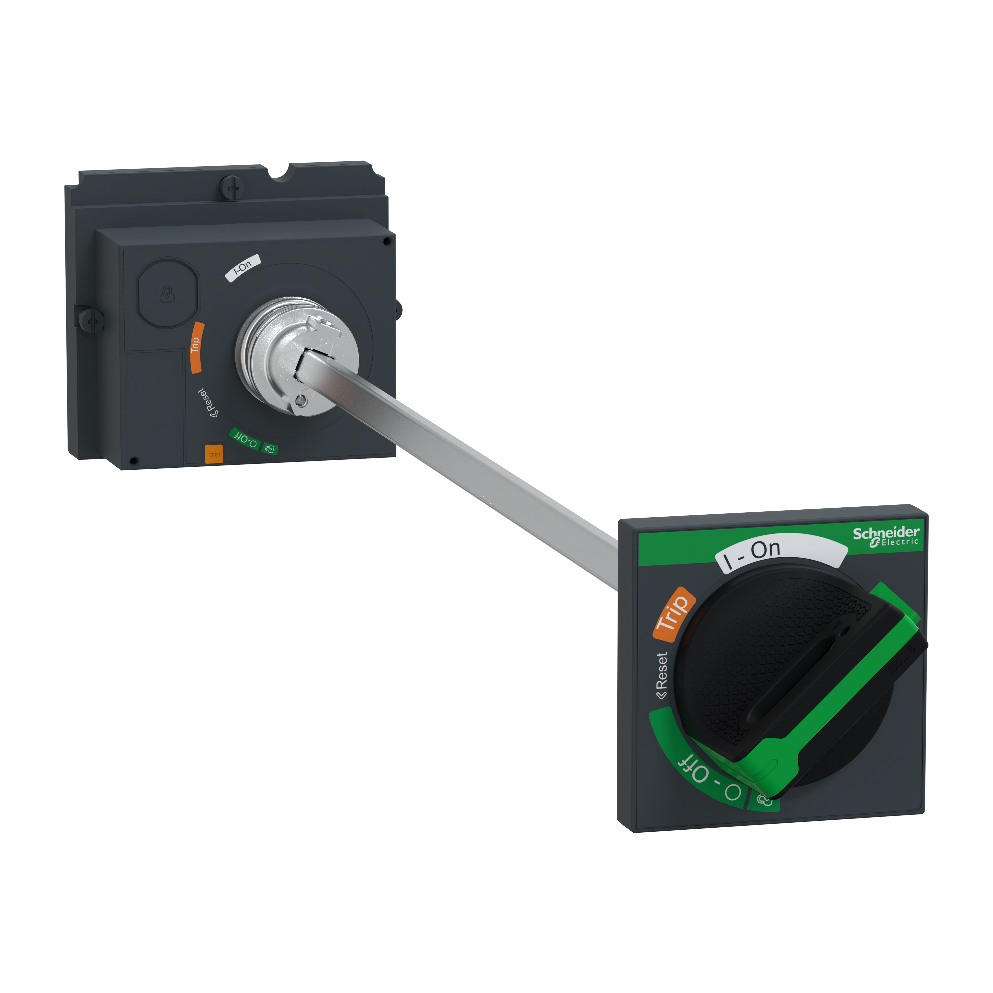 Extended rotary handle, ComPacT NSX100/160/250, black handle, shaft length 185mm to 600mm, IP55