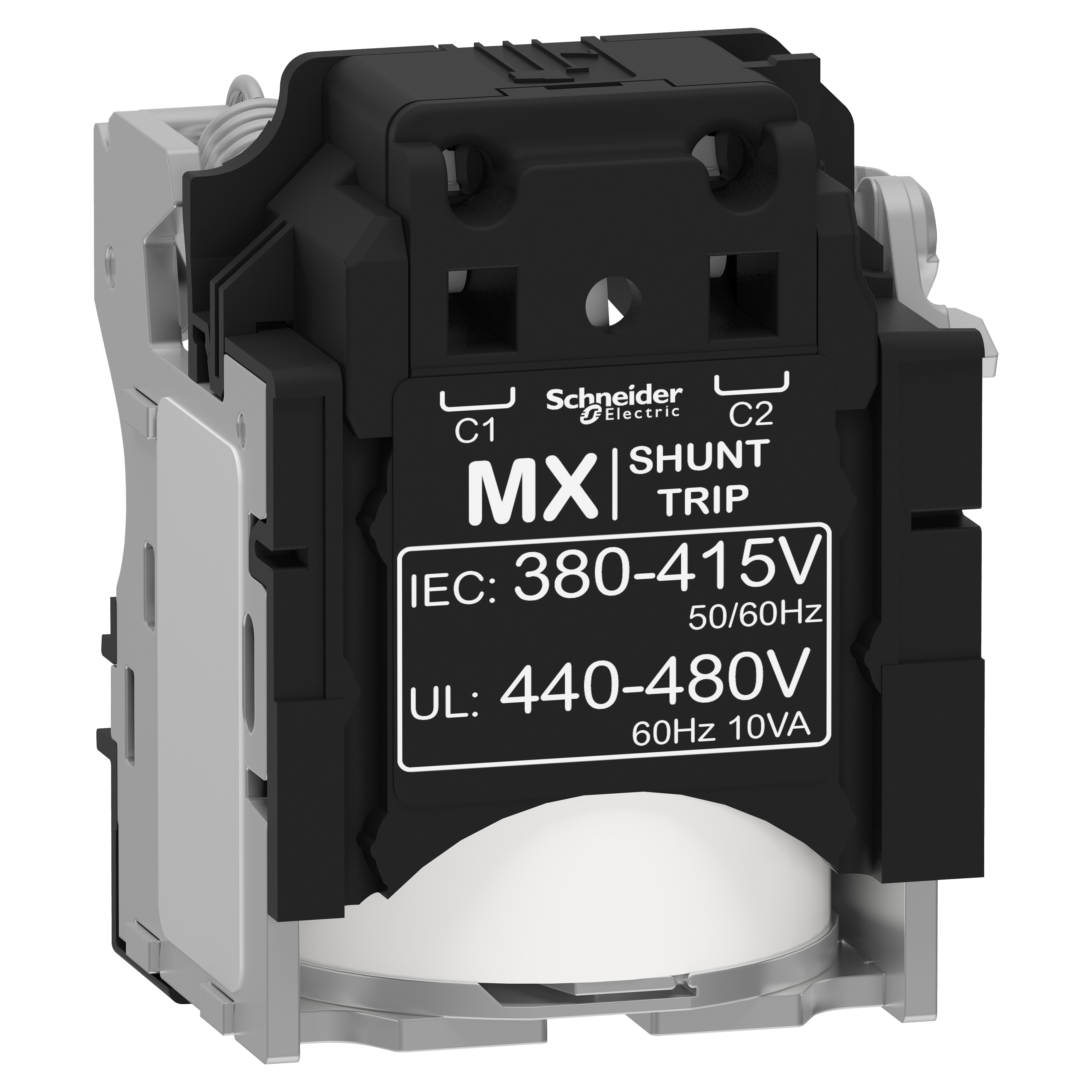 Shunt trip release MX, ComPacT NSX, 380/415VAC 50/60Hz, 440/480VAC 60Hz, screwless spring terminal connections