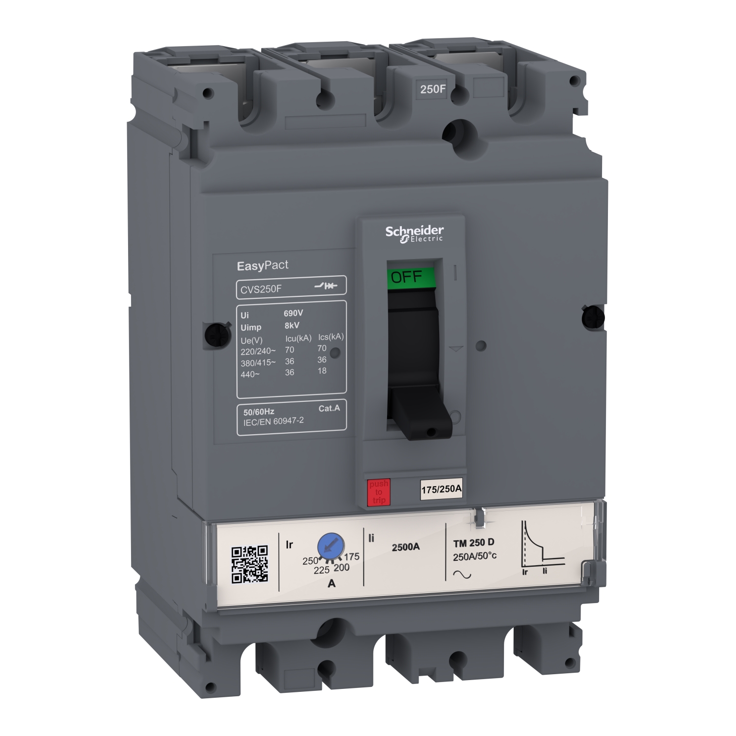 LV516637 circuit breaker, EasyPact CVS, CVS160F , 36kA 380/415V,TMD