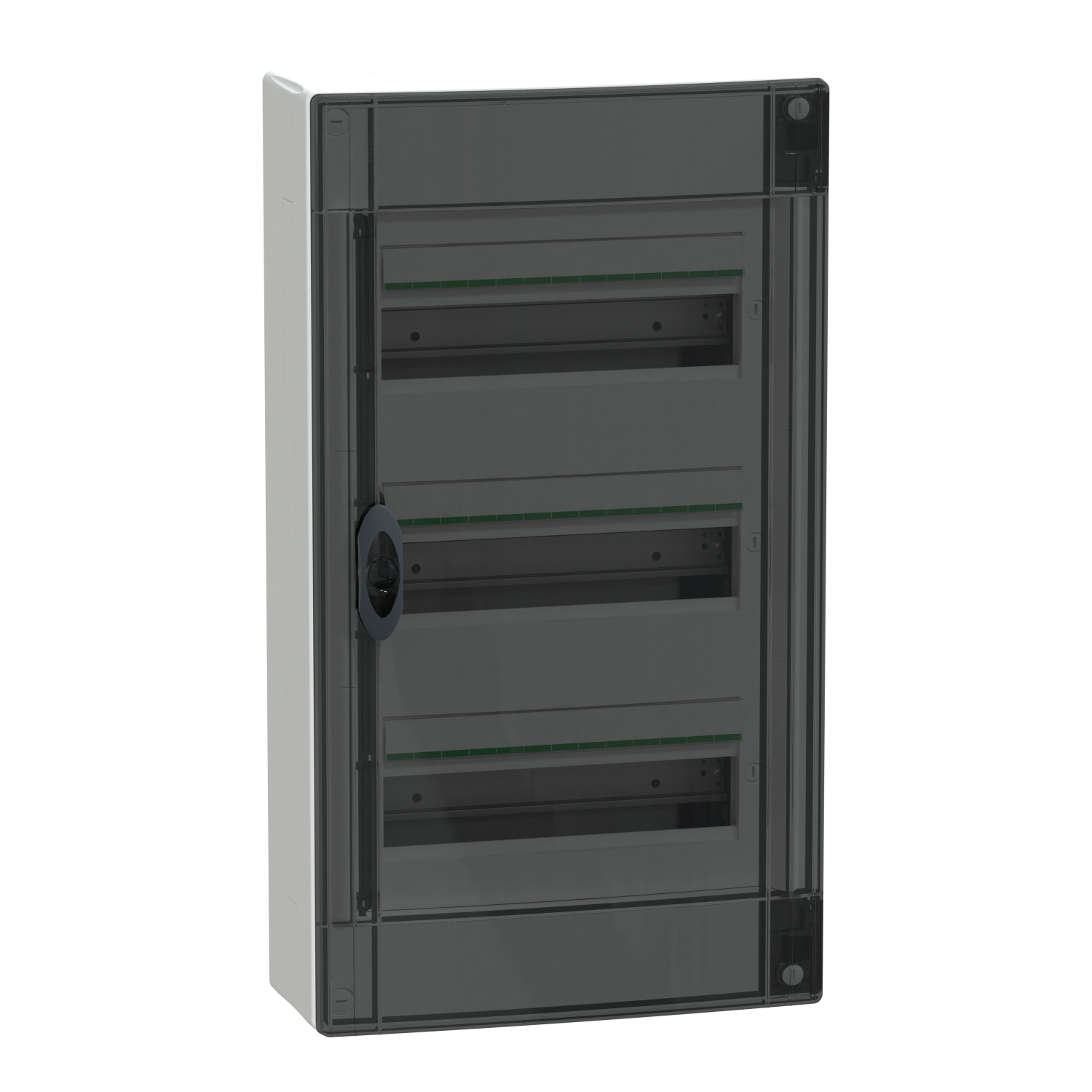 Kiselosztó PE/N-sín 90A 3x 13M falonkívüli fehér IP40 átlátszó teli ajtó PrismaSeT XS Schneider