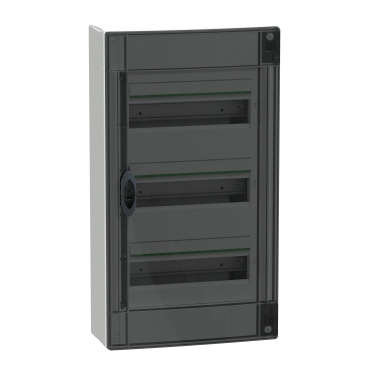 Kiselosztó PE/N-sín 90A 3x 13M falonkívüli fehér IP40 átlátszó teli ajtó PrismaSeT XS Schneider