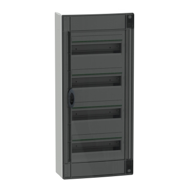 Kiselosztó PE/N-sín 90A 4x 13M falonkívüli fehér IP40 átlátszó teli ajtó PrismaSeT XS Schneider