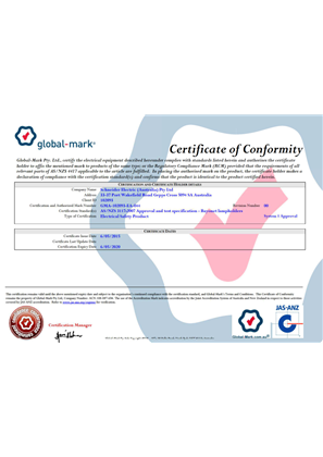 Declaration of Conformity Clipsal Cert of Approval - Lamp Holder - Ref 501