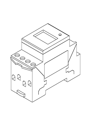 Modular single phase power meter iEM2100 - 230V - 63A - 3D CAD