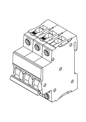 Acti9 iC60N 3P 0,5A,,,63A; Double terminal Miniature Circuit breaker - 3D CAD