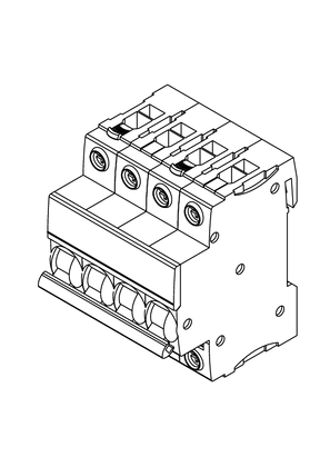 Acti9 iC60N 3P-N 0,5A,,,63A; Double terminal Miniature Circuit breaker - 3D CAD