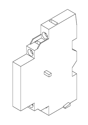 auxiliary contact - 1 NO - 3D CAD