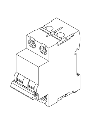 Circuit breaker C60H-DC 500Vdc 0.5A-63A 2P  - 3D CAD