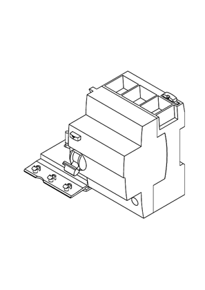 Add-on block; Vigi C60 40/63A 3P - 3D CAD