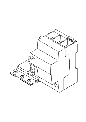 Add-on block; Vigi C60 25A 3P - 3D CAD
