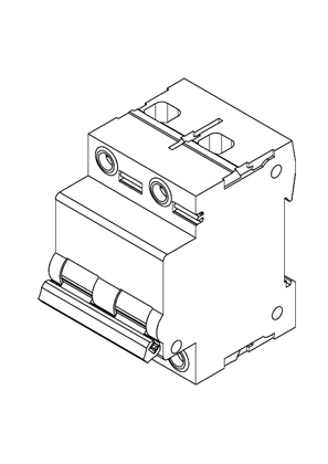 MCB commercial  2P 3 modules; Max 4; Clipsal - 3D CAD