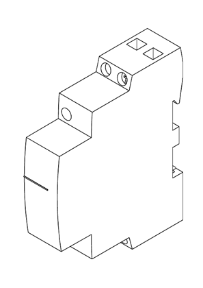 Contactor commercial 1NO 1 module; Max 4; Clipsal - 3D CAD