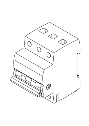 Acti9 SW 3P 63A, Switch disconnector - 3D CAD