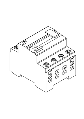 Acti9 iID 4P 63A 30mA B type EV 400V Residual Current Circuit Breaker - 3D CAD