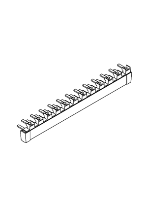 Resi Max 1 P+N Comb busbar 12 modules for Slim RCBO - 3D CAD