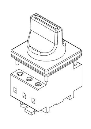 Switch disconnector VBF or VCF for door mounting,12A to 40A, red or black handle, 60x60 - 3D CAD
