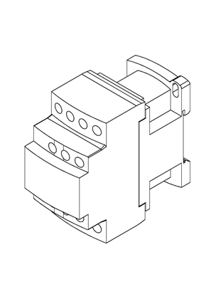 TeSys D contactors for 20 to 40A AC-1 - 4 pole 2NO/2NC - For connection by screw clamp terminals and lugs - A.C. supply - 3D CAD