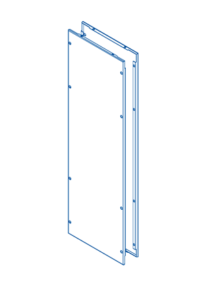 Spacial SF - External fixing side panels H1200xD400 mm - 3D CAD