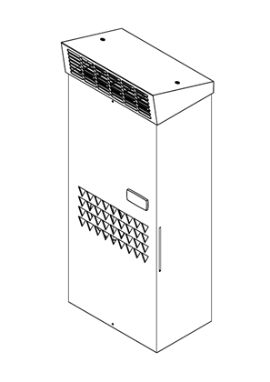 ClimaSys CU - Outdoor cooling unit side of enclosure - 1000W at 230 V - 3D CAD