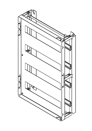 Spacial CRN - DL modular chassis 64 modules for enclosures H600xW400xD150/200 mm - 3D CAD
