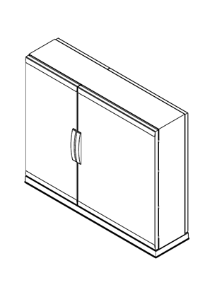 Thalassa PLA - Enclosures with plinth-type open bottom part IP 54 - Plain door - 1000x1250x320 - 3D CAD