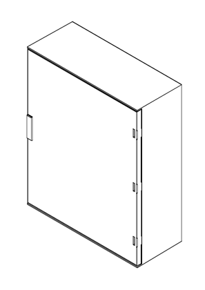 Thalassa PLM - Wall-mounting in polyester plain door 1056x825x350 - 3D CAD