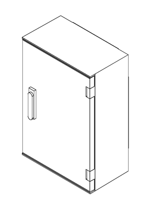 Thalassa PLM - Wall-mounting in polyester plain door 3-point closure 647x436x250 - 3D CAD