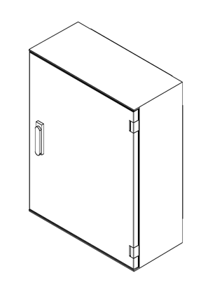 Thalassa PLM - Wall-mounting in polyester plain door 3-point closure 847x636x300 - 3D CAD