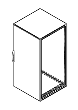 Spacial SF - Plain door without mounting plate H1600xW800xD800 - 3D CAD