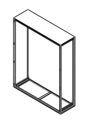 Spacial SF - 2 doors Suitable metal enclosure with mounting plate 2000x1600x500 - 3D CAD
