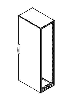 Spacial SF - 1 door Suitable metal enclosure with mounting plate 2000x800x500 - 3D CAD