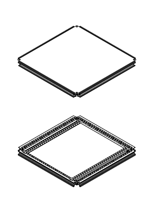 Spacial SF - Upper + lower frame SF 800x800 - 3D CAD