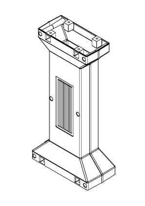 Thalassa PLM - Floor mounting pillar for polyester wall-mounting enclosures PLM54 and PLM64 - H=800mm - 3D CAD