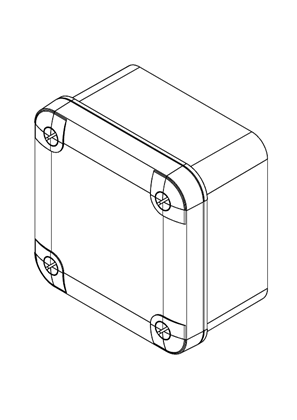 Thalassa TBP / TBS - PC / ABS box with opaque lid 80 x 80 x 45 - 3D CAD