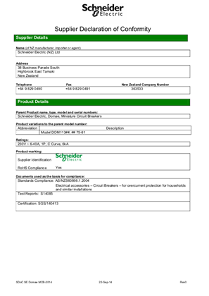 SCHNEIDER DOMAE disjoncteur C 20A 1P+N 4500A 230VAC 19168 – Nova Business  Company