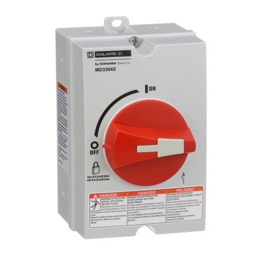 Motor disconnect switch, 3P, 30A, NEMA 1, 3, 3R, 4, 4X and 12
