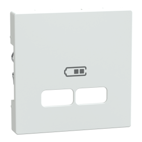 Zentralplatte für USB Ladestation-Einsatz, polarweiß glänzend, System M