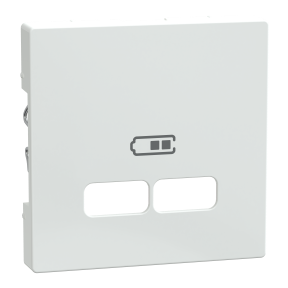 Zentralplatte für USB Ladestation-Einsatz, aktivweiß glänzend, System M