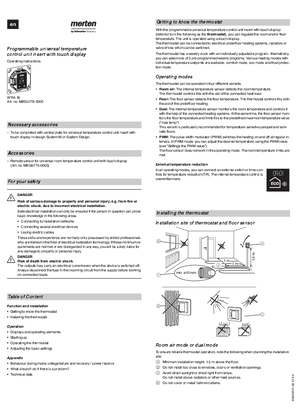 Merten System M- Programmable Universal Temperature Control Unit-User Guide (EN)