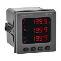 METSEDM3123C : 3-Phase Ammeter, EasyLogic DM3000, RS485, 2DI2RO, LED display