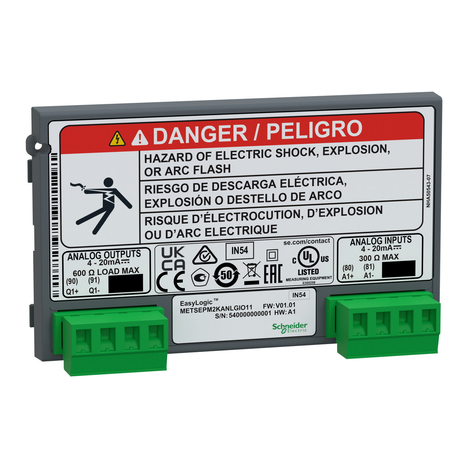 Analóg be-és kimenet 1AI ...20mA 1AO ...20mA 12-30V/AC EasyLogic PM2000 Schneider