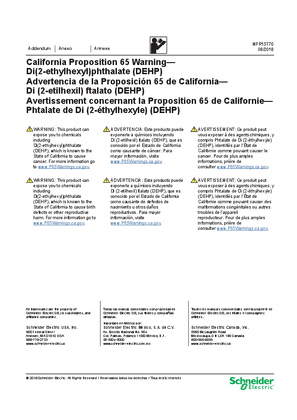 Avertissement concernant la Proposition 65 de Californie—Phtalate de Di (2-éthylhexyle) (DEHP)