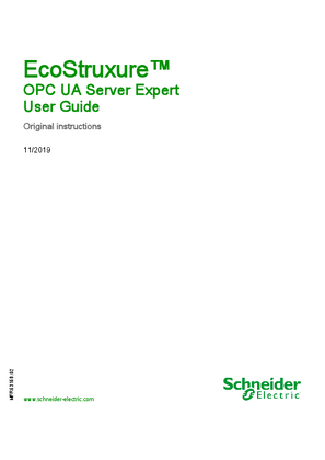 EcoStruxure™ OPC UA Server Expert, User Guide