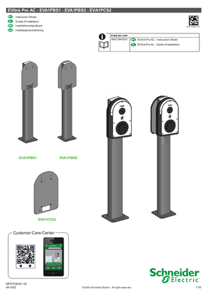 Pedestal for EVlink Pro AC - Instruction Sheet