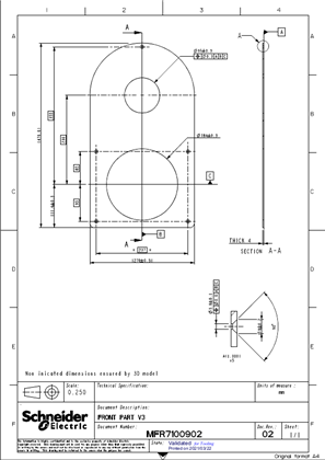 EVlink Pro AC Front Plate Drawing Without Logo - Plan for Customization