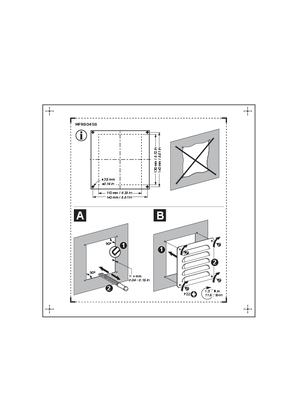 Metal outlet grille 120x120mm  IP23 - instruction Sheet
