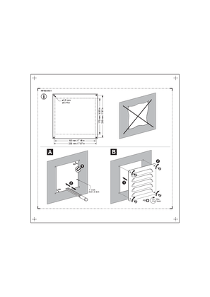 Metal outlet grille 220x220 IP23 - Instruction Sheet